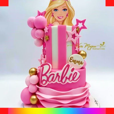 Barbie themed cake