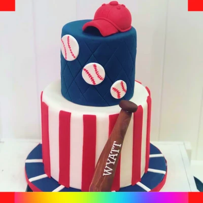 Baseball 2 tier cake