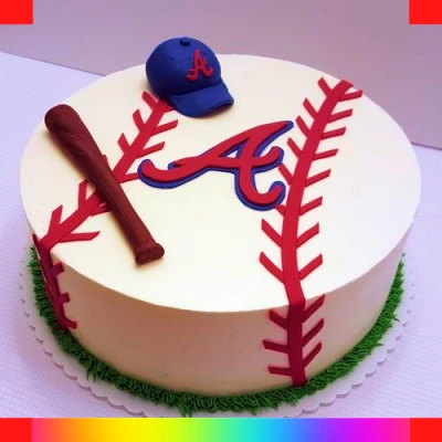 Baseball buttercream cake