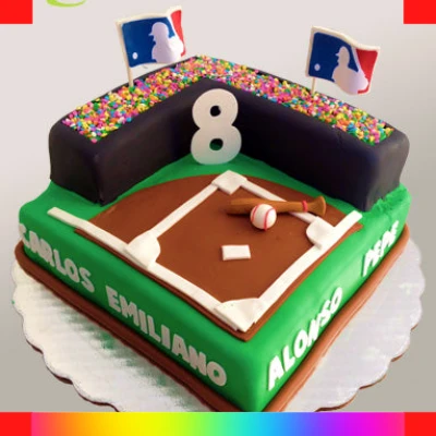 Baseball field cake