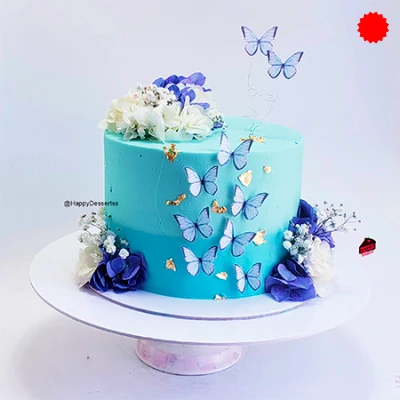 Blue aesthetic cake