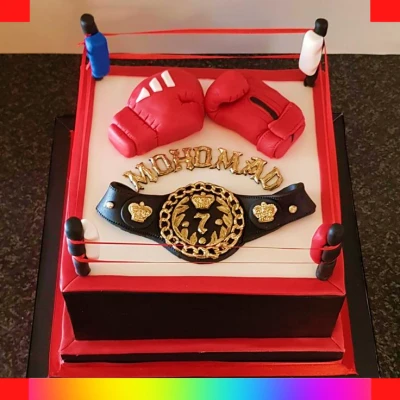 Boxing ring cake