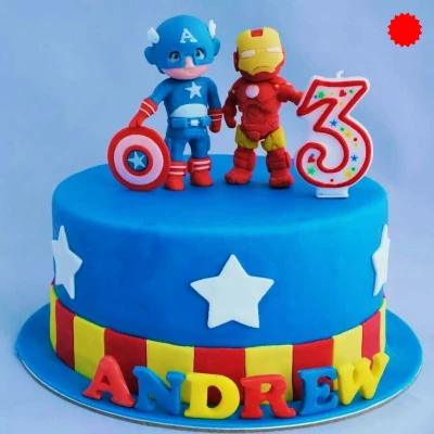 Captain America and Iron Man cake