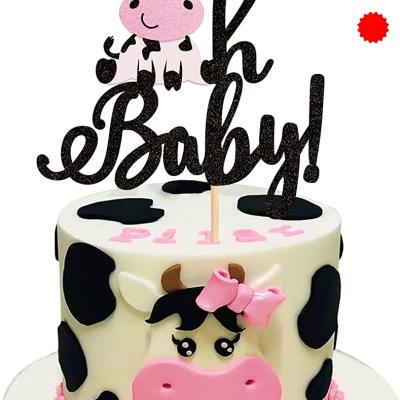 Cow baby shower cake