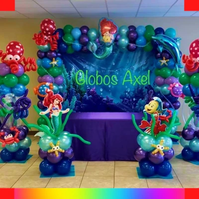 Decoración de Ariel con globos