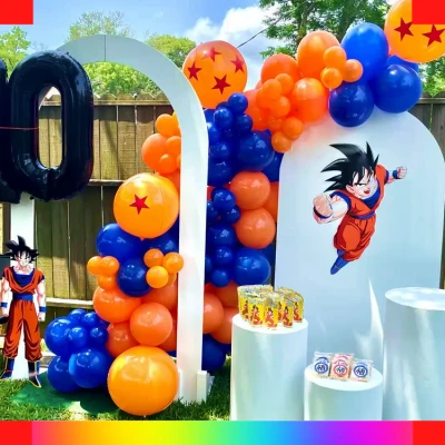 Decoración de Goku con globos