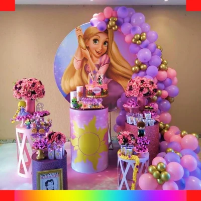 Decoración de Rapunzel para cumpleaños