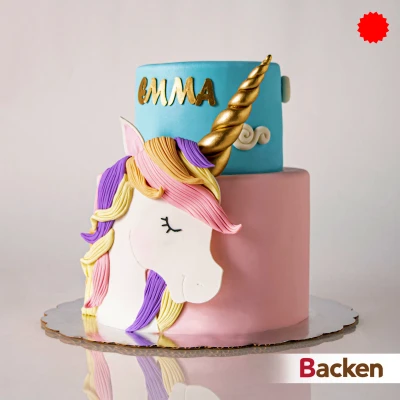 Elegant tiered unicorn cake