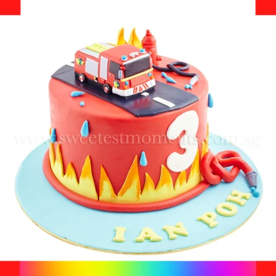 Firefighters cake for boys