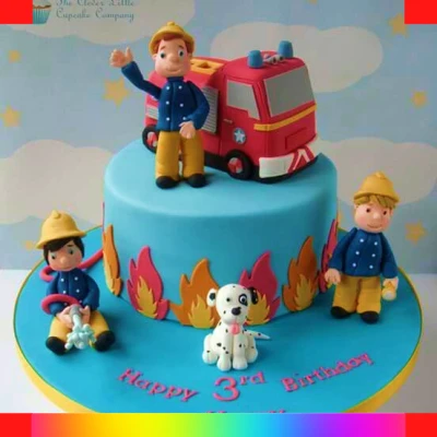 Firefighters fondant cake