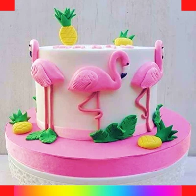 Flamingo baby shower cake