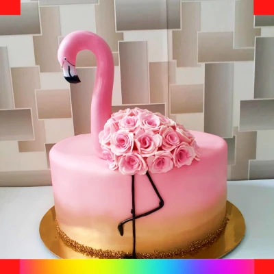 Flamingo cake for girls