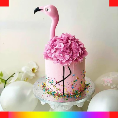 Flamingo simple cake