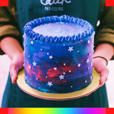 Galaxy buttercream cake
