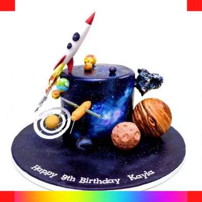 Galaxy with planets cake