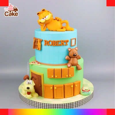 Garfield fondant cake