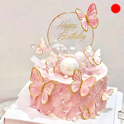 Happy 1st Birthday Butterfly Cake