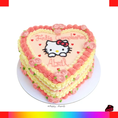 Hello Kitty heart cake