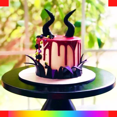 Maleficent buttercream cake