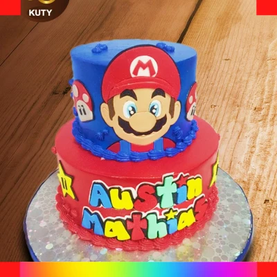 Mario Bros buttercream cake