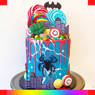 Marvel Drip cake