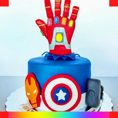 Marvel fondant cake