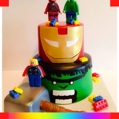 Marvel lego cake