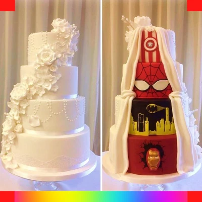 Marvel wedding cake