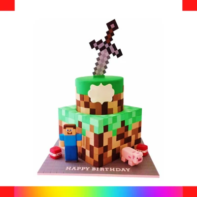 Minecraft buttercream cake