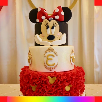 Minnie cake design 2 layer