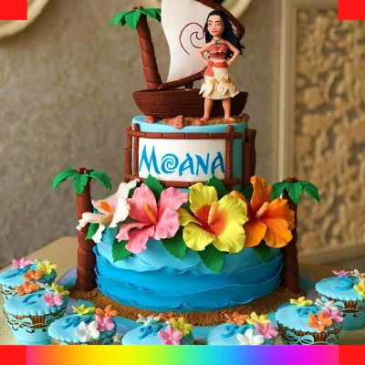 Moana number cake