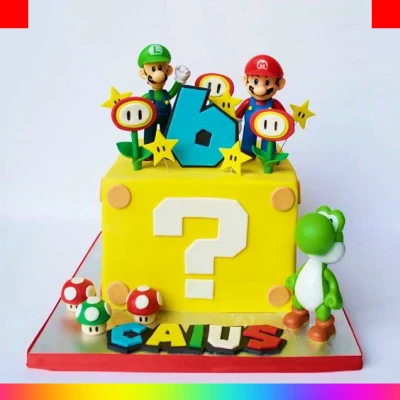 Pastel de Mario Bros cuadrado
