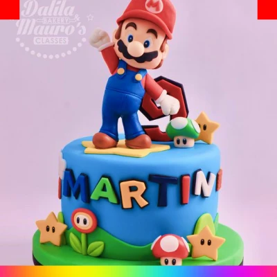 Pastel de Mario Bros redondo