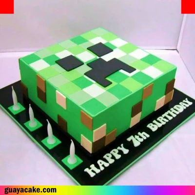 Pastel de Minecraft rectangular