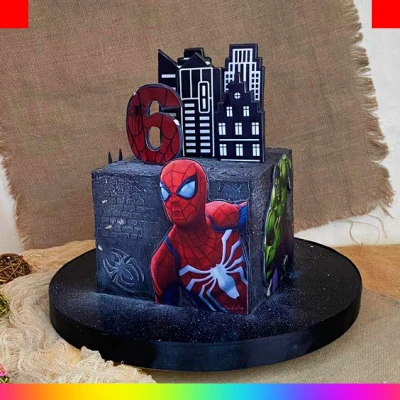 Pastel de Spiderman rectangular