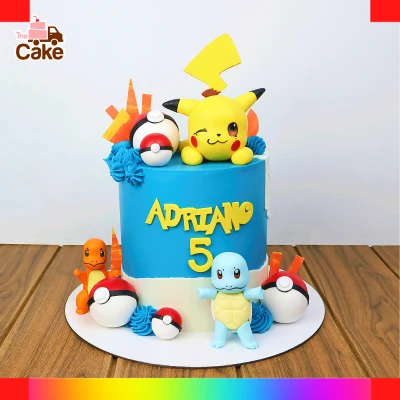 Pikachu and Ash cake