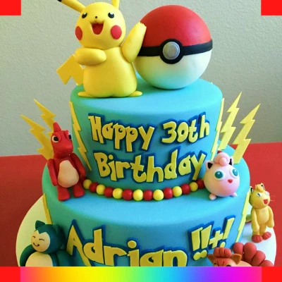 Pikachu buttercream cake