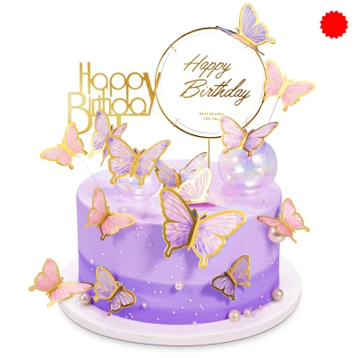 Pink and Purple Butterfly Cake