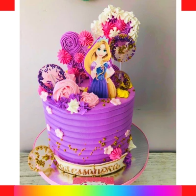 Rapunzel 2 tier cake
