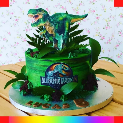 Rex dinosaur cake