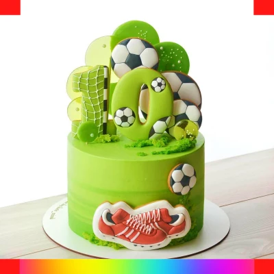 Soccer fondant cake