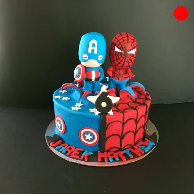 Spiderman and Captain America cake