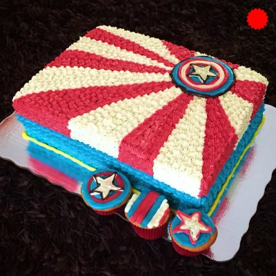 Square Captain America cake