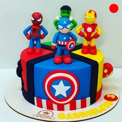 Superhero themed cake