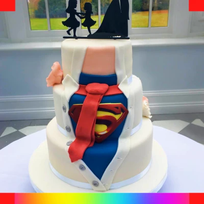 Superman wedding cake