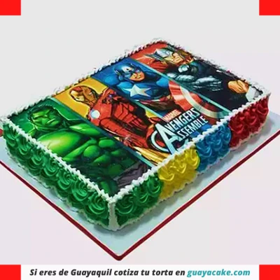 Torta de Avengers rectangular