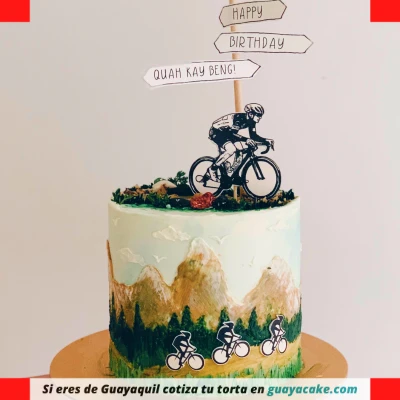 Torta de Bicicletas en crema