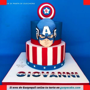 Torta Capitán América fondant