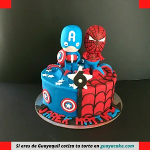 Torta de Capitán América y hombre araña