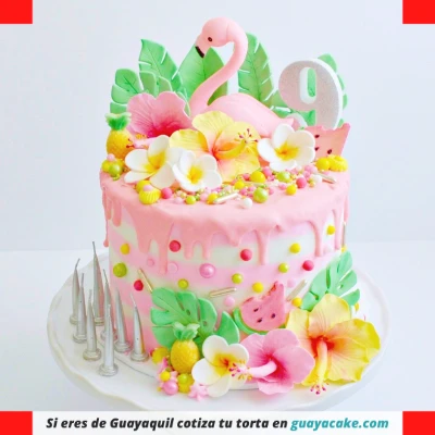 Torta de Flamingo Tropical